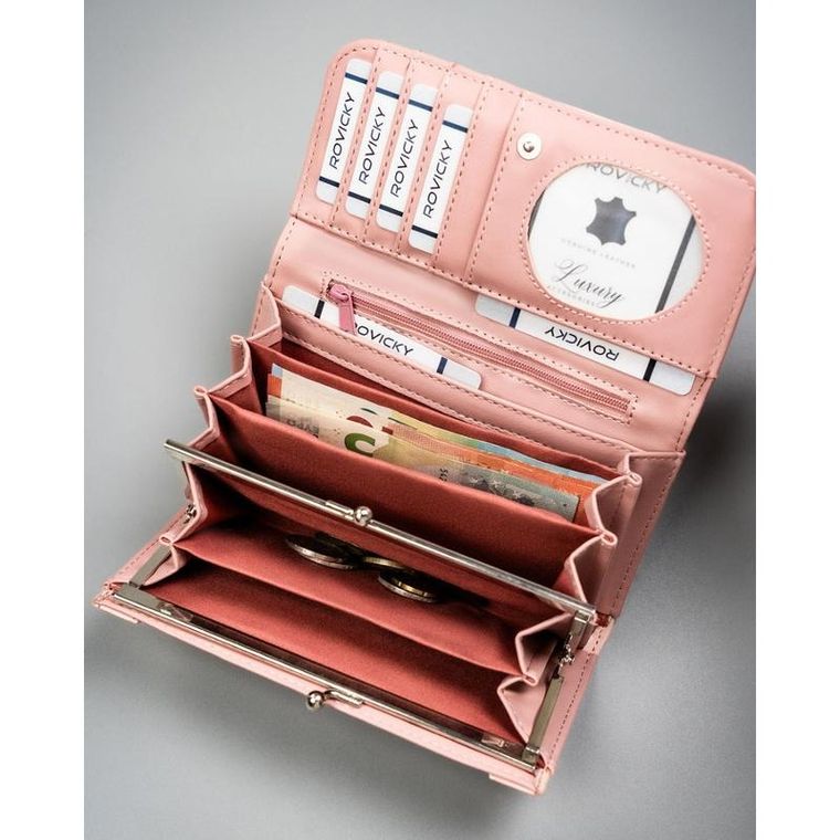 Portfel, różowy, skóra ekologiczna, 4U Cavaldi