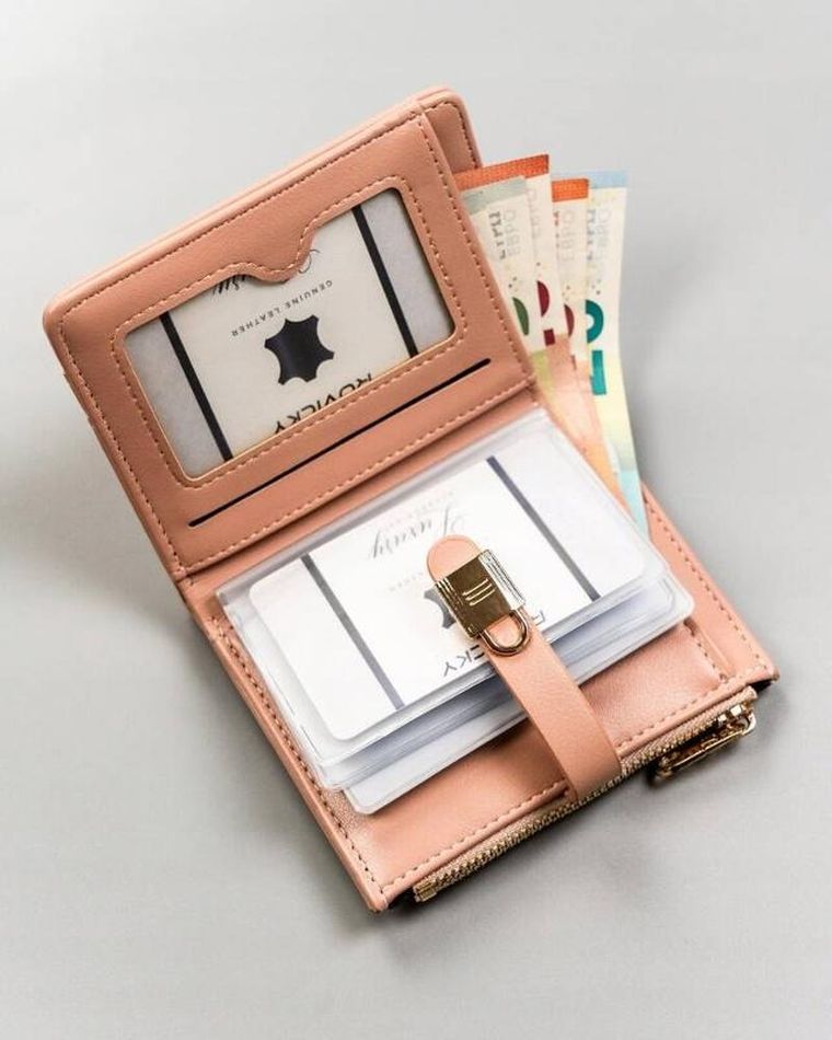 Portfel, różowy, skóra ekologiczna, Cavaldi