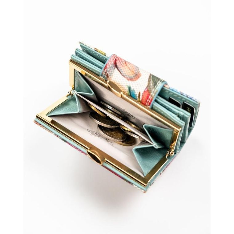 Portfel, skórzany, kwiatowy wzór, Peterson