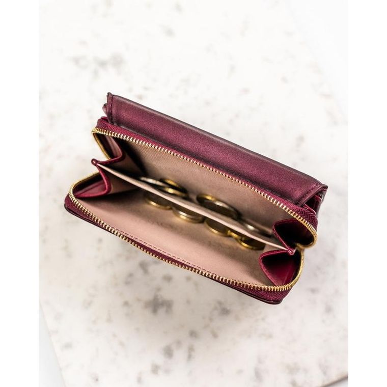 Portfel, śliwkowy, skóra ekologiczna, RFID, Rovicky