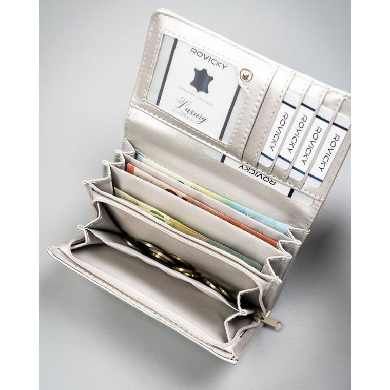 Portfel, srebrny, skóra ekologiczna, 4U Cavaldi