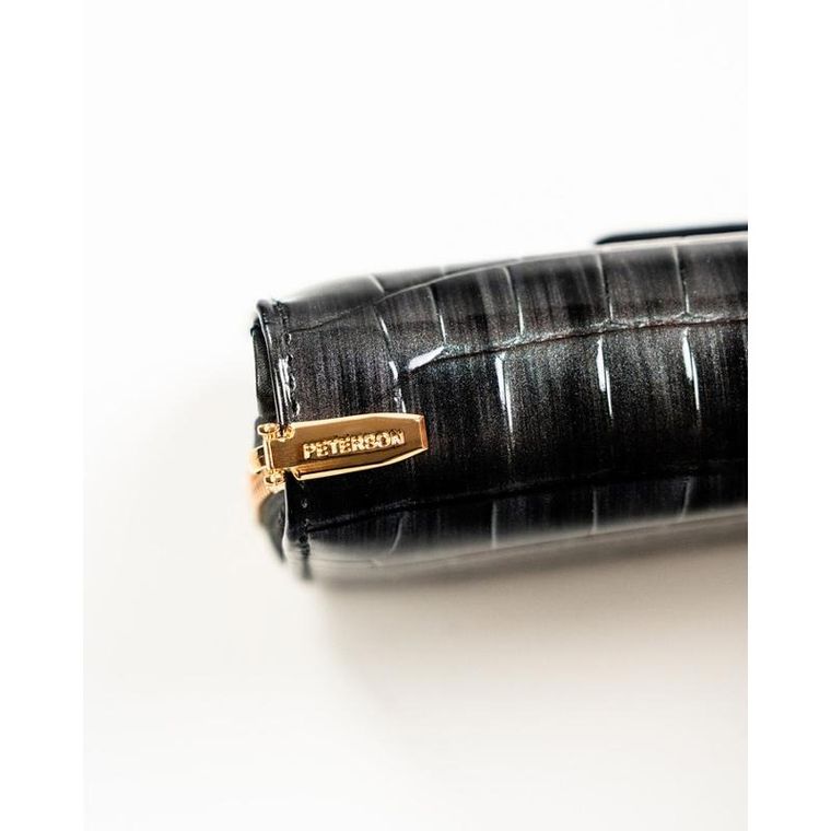 Portfel, szary, skóra ekologiczna, Peterson