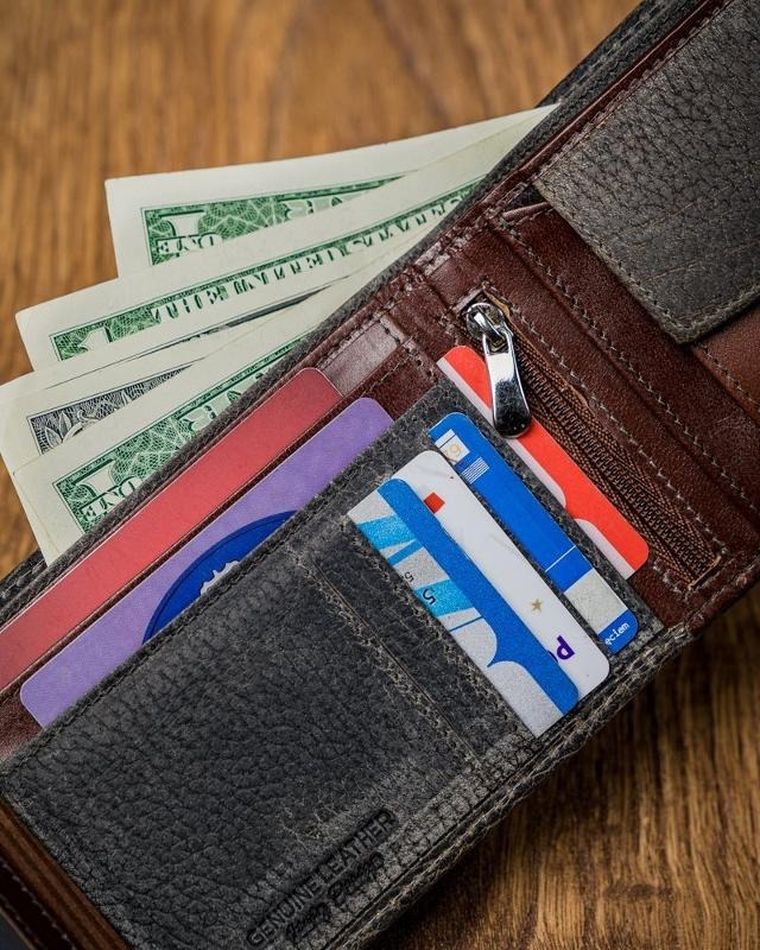 Portfel, szary, skórzany, Forever Young