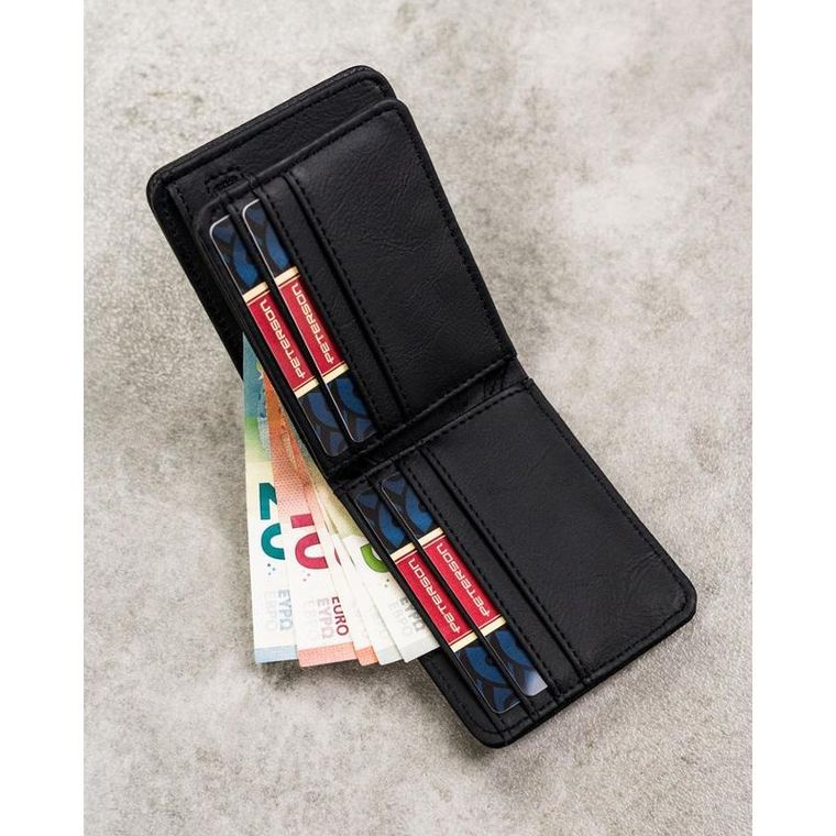 Portfel, zielono-czarny, skóra ekologiczna, RFID, Always Wild