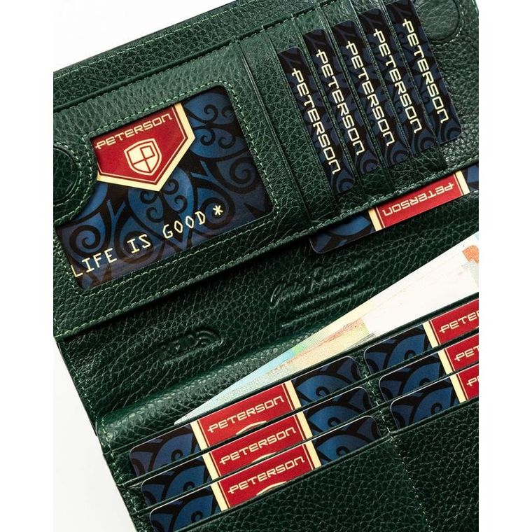 Portfel, zielony, RFID, Peterson