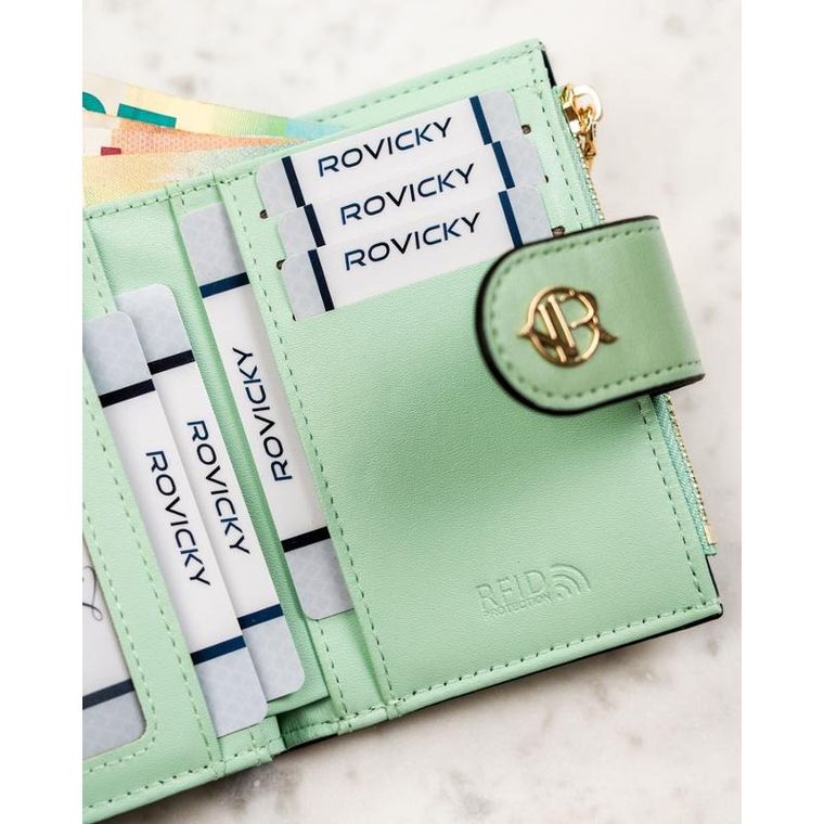 Portfel, zielony, skóra ekologiczna, Rovicky