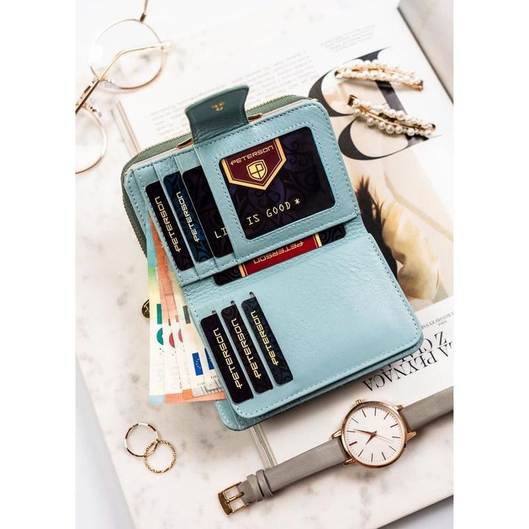 Portfel, zielony, skórzany, Petereson