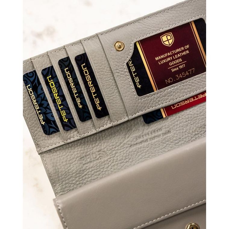 Portfel, zielony, skórzany, Peterson