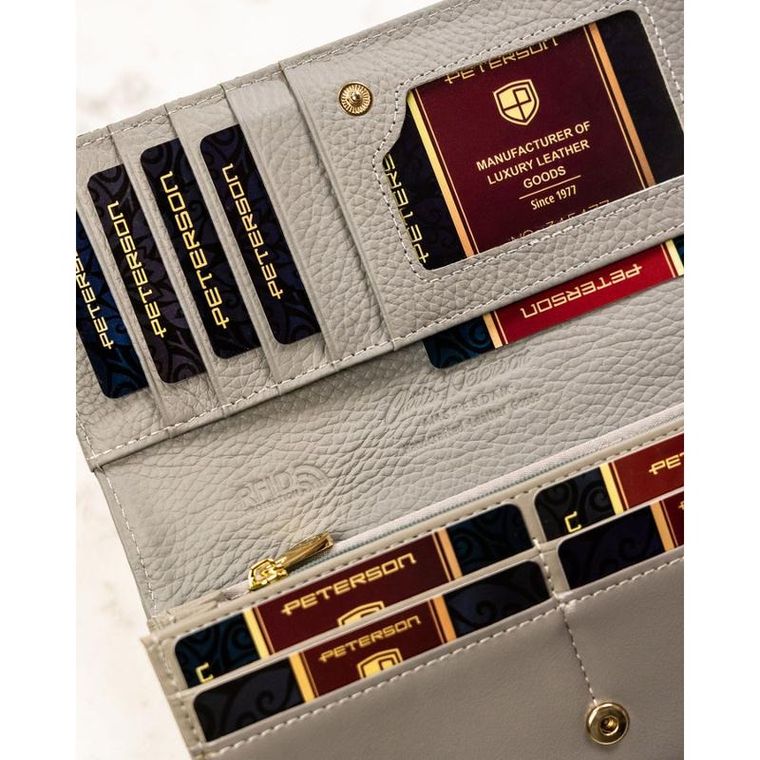 Portfel, zielony, skórzany, Peterson