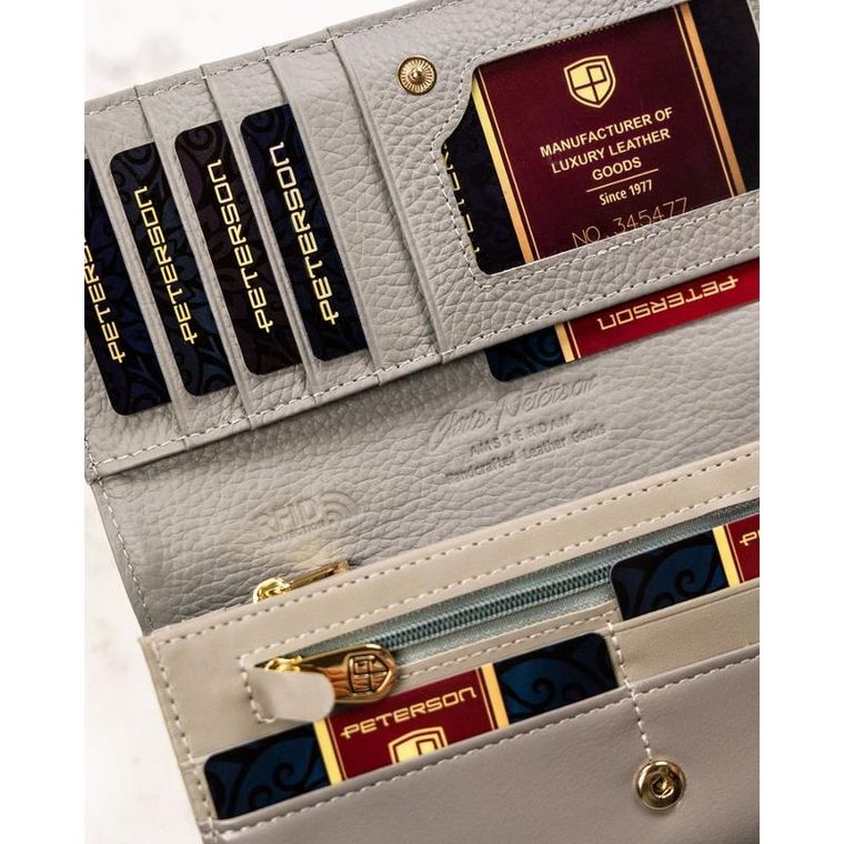 Portfel, zielony, skórzany, Peterson