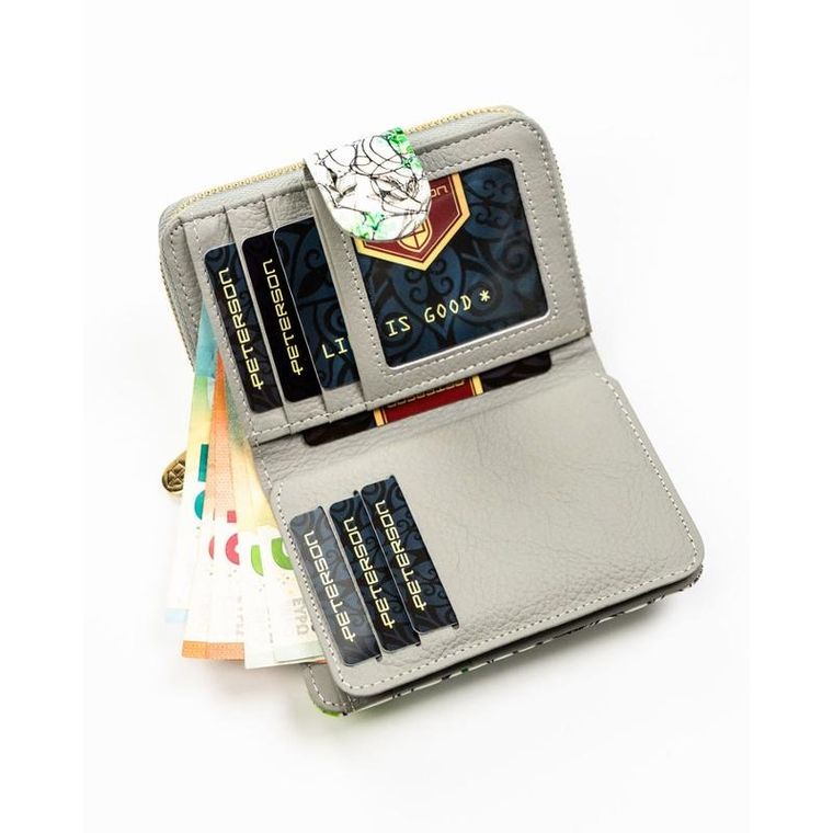 Portfel, zielony, skórzany, Peterson