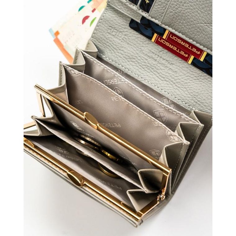 Portfel, zielony, skórzany, Peterson