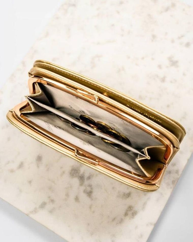 Portfel, złoty, skóra ekologiczna, Peterson