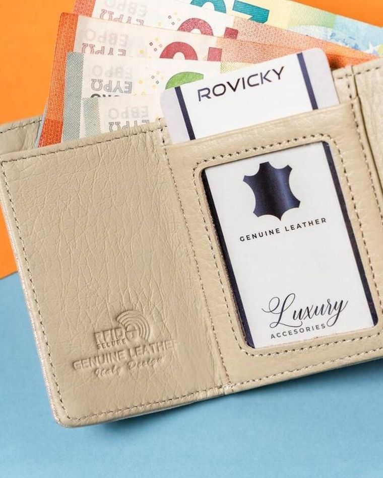 Portfel, złoty, skórzany, RFID, Lorenti