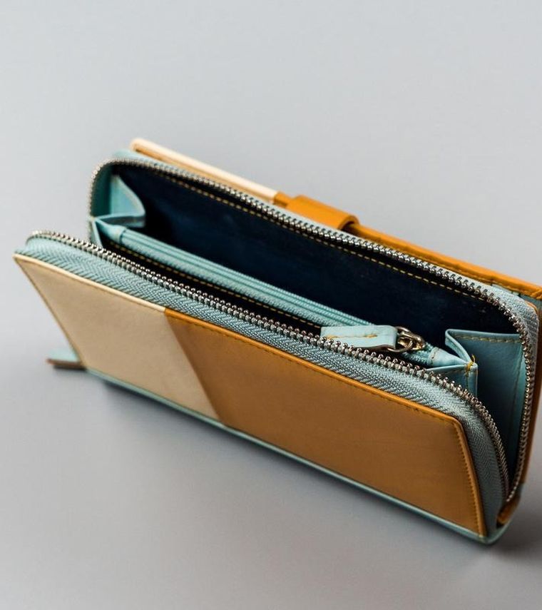 Portfel, żółty, skórzany, Rovicky