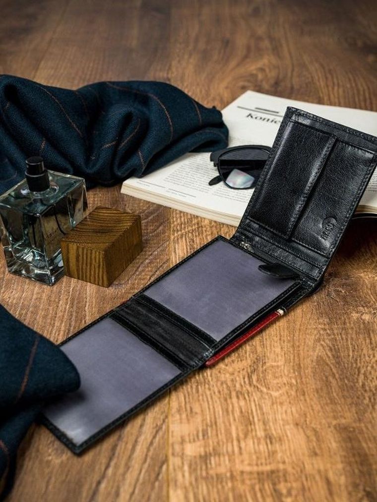 Poziomy portfel męski dwukolorowy ze skóry naturalnej HQ, Rovicky