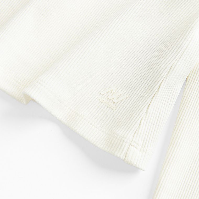 Prążkowana bluzka ecru z koronką NOWEAR