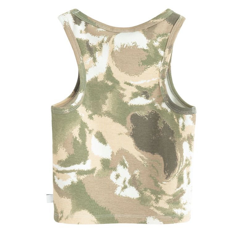 Prążkowany top khaki z domieszką modalu NOWEAR