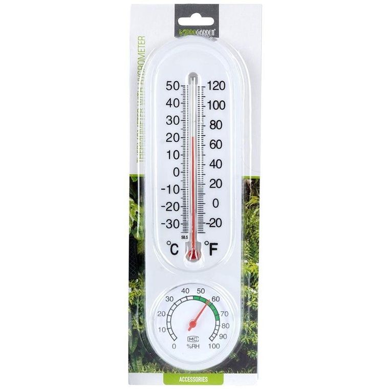 ProGarden, termometr z higrometrem zewnętrzny wewnętrzny, biały, 23 cm