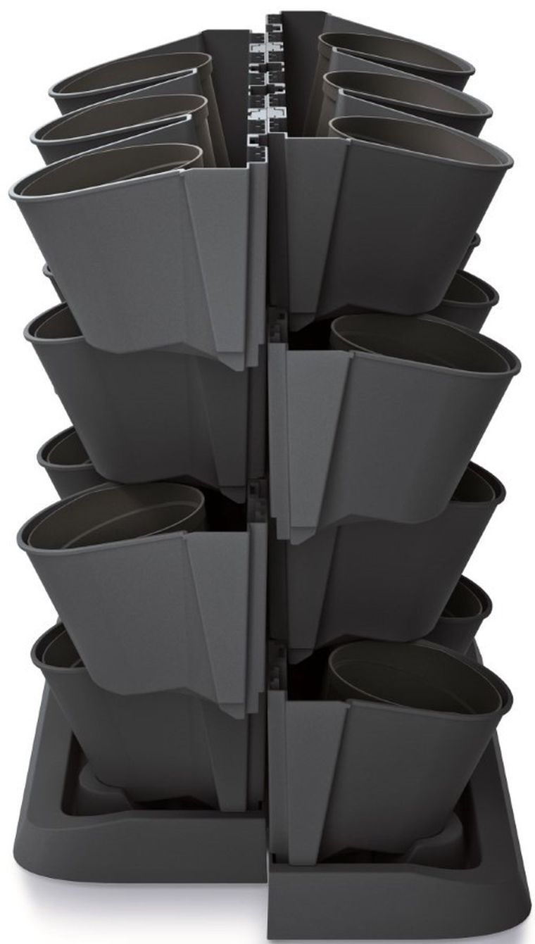 Prosperplast, kwietnik ogród wertykalny stojący, antracyt