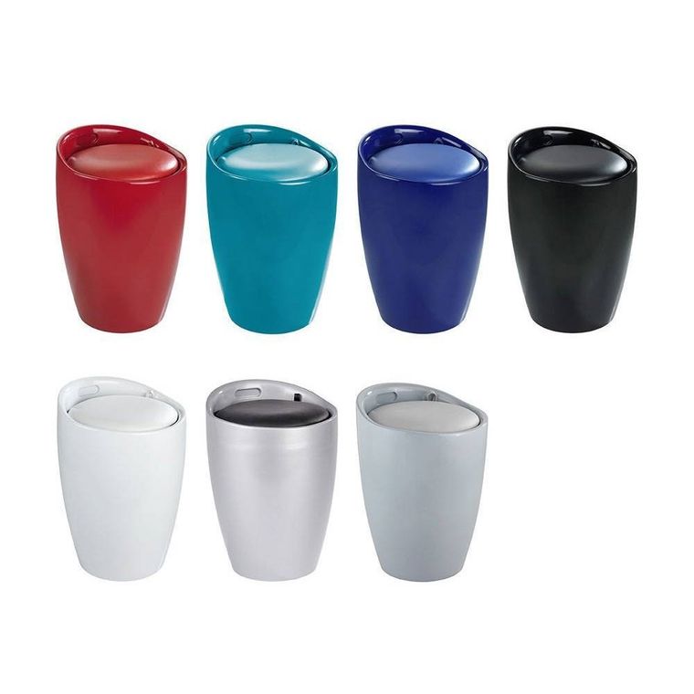 Pufa, kosz na pranie 2w1, Candy, white