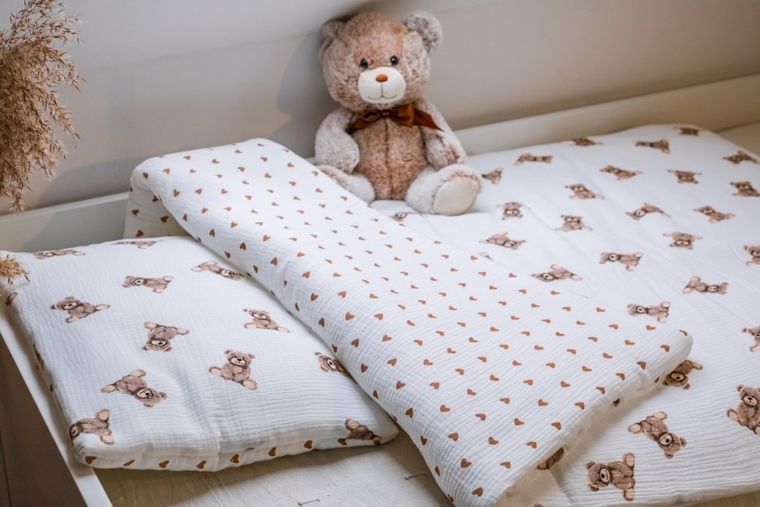 Pulp, Misie, 2-częściowy komplet pościeli, muślinowy, 135-100 cm