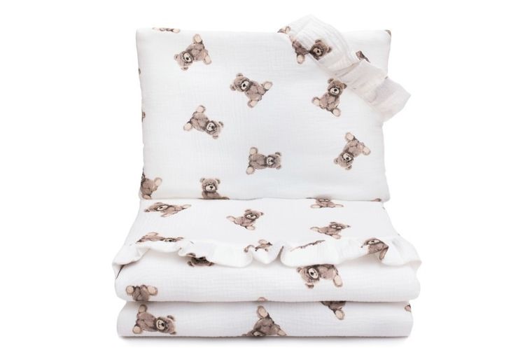 Pulp, Misie, 2-częściowy komplet pościeli, muślinowy, 80-100 cm