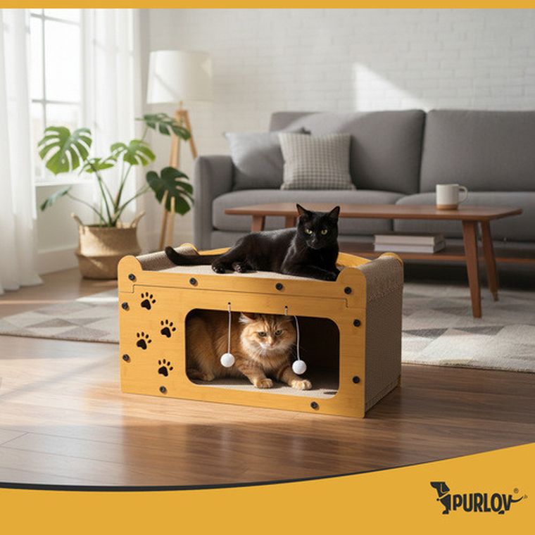 Purlov, drapak dla kota, piętrowy, domek