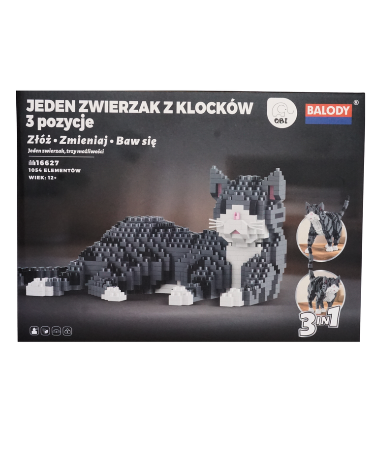 QBI, Kot 3w1, klocki konstrukcyjne, 1054 elementów