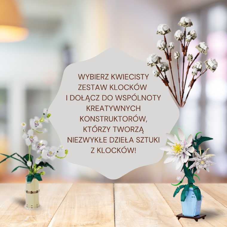 QBI, Kwiat bawełny bukiet, klocki konstrukcyjne, 647 elementów