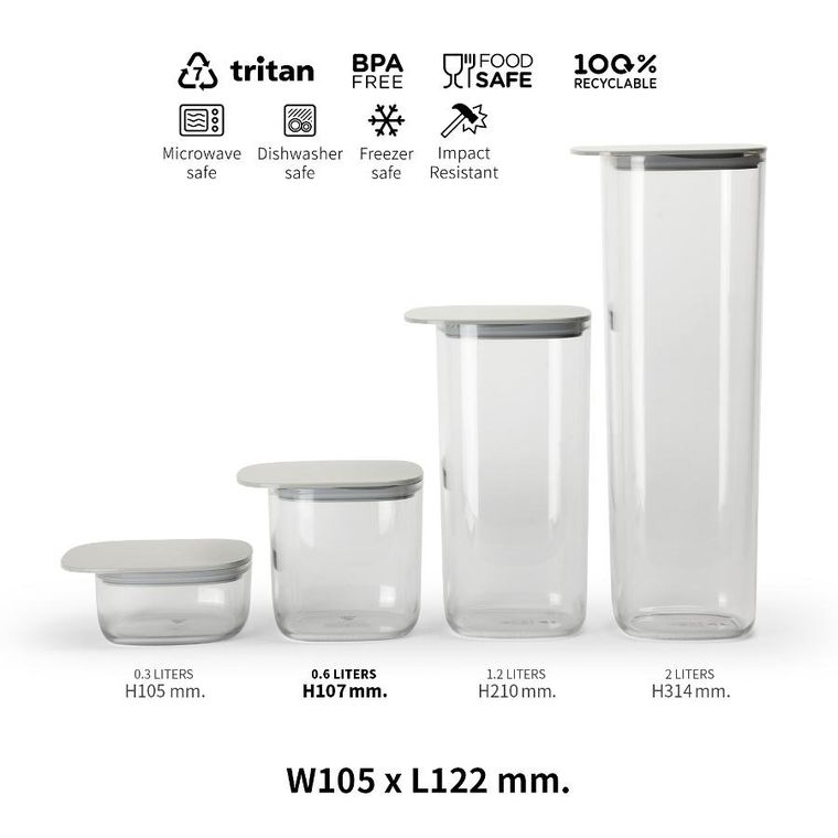 Qualy, Flat Top, pojemnik do przechowywania, 0.6l