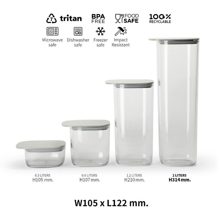 Qualy, Flat Top, pojemnik do przechowywania, 2l