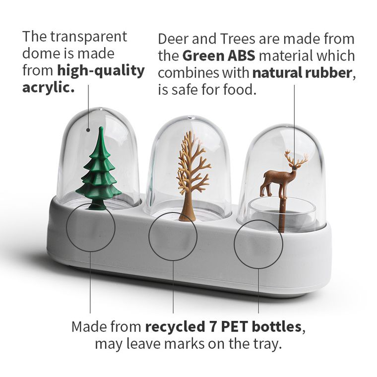 Qualy, Forest, zestaw słoików na przyprawy, wykałaczki, 10382