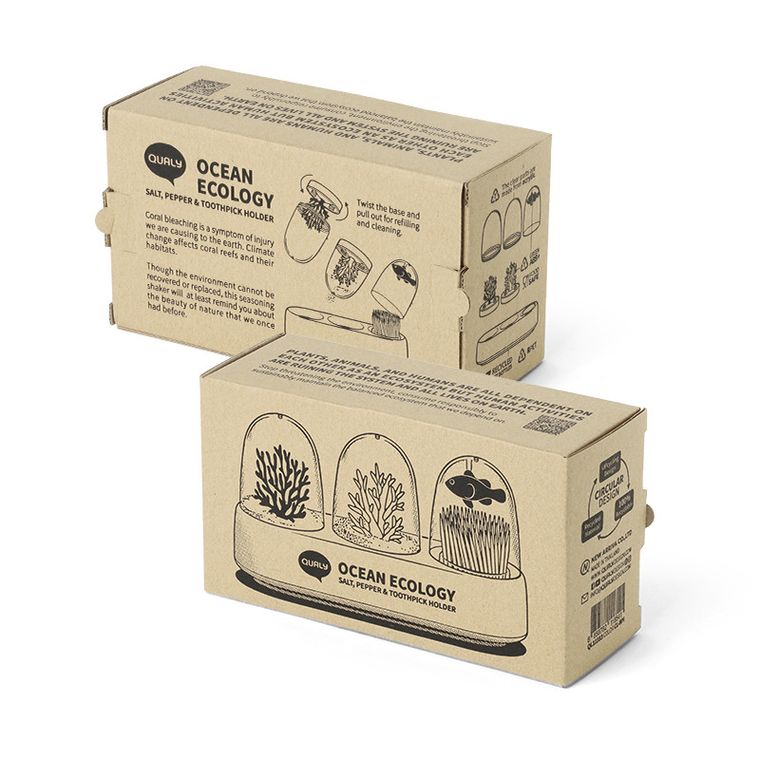 Qualy, Ocean, zestaw słoików na przyprawy, wykałaczki, 10383CG