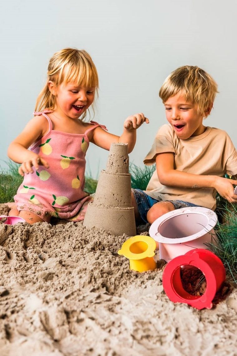 Quut, Alto, zestaw 3 foremek do piasku, wieża, Cherry + Banana Pink