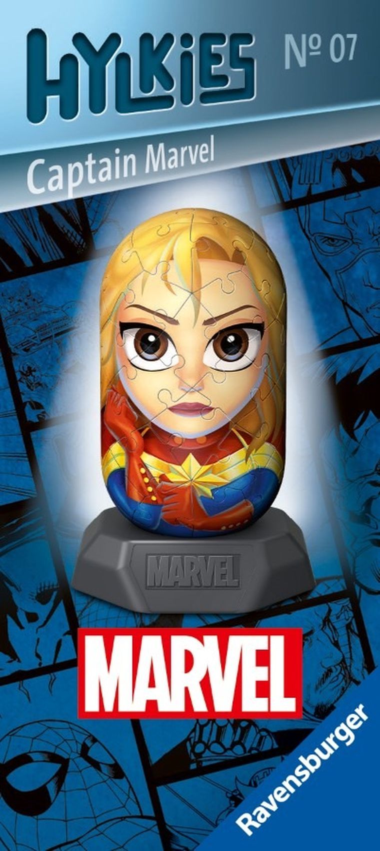 Ravensburger, Hylkies, Kapitan Marvel, puzzle 3D, 56 elementów