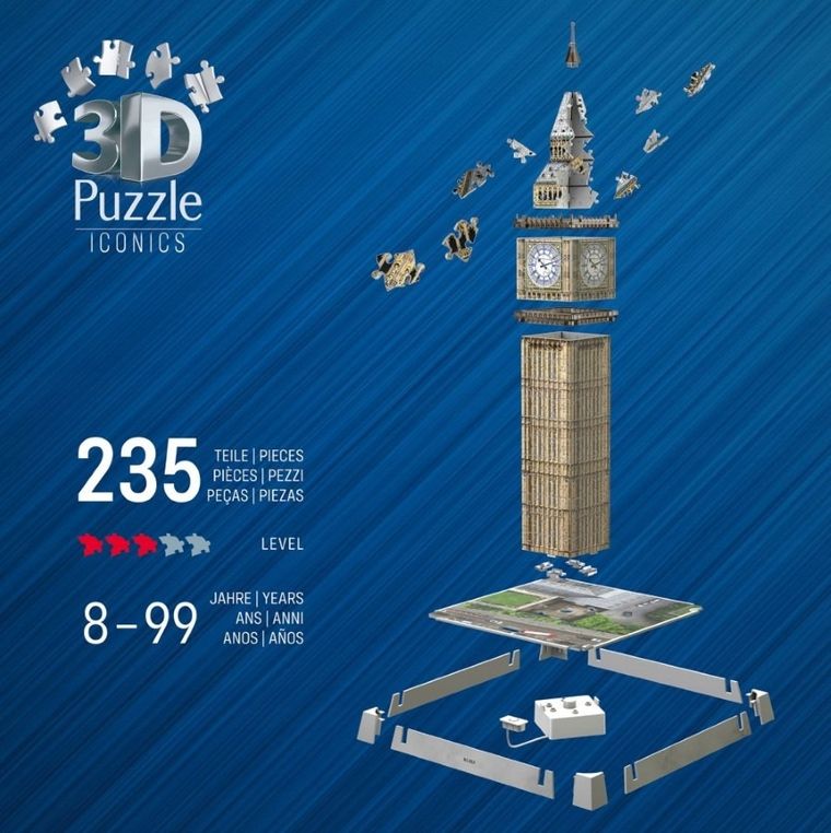 Ravensburger, Iconics, Big Ben, puzzle 3D LED, 224 elementy