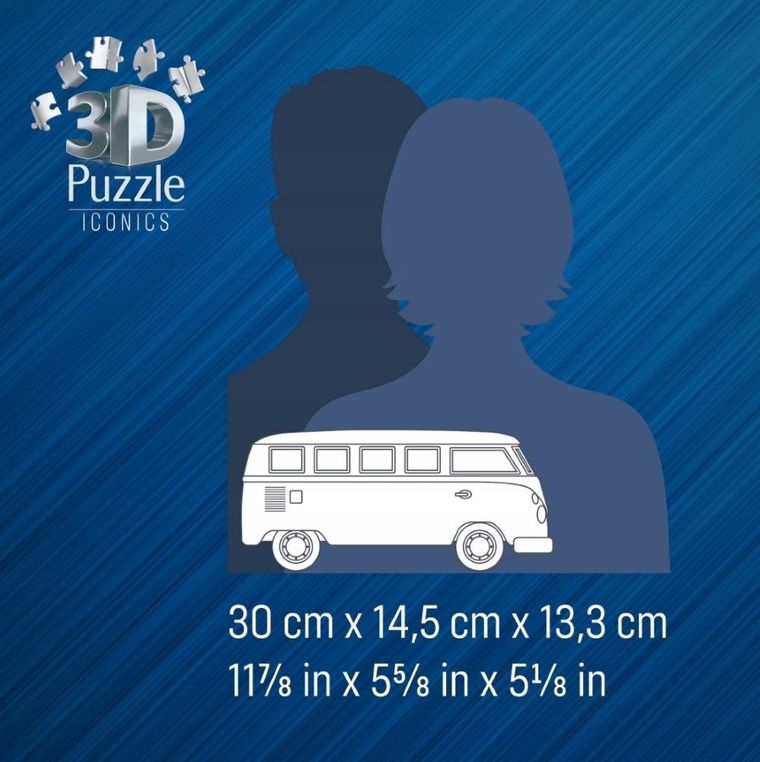 Ravensburger, Iconics, Volkswagen T1, puzzle 3D, 185 elementów
