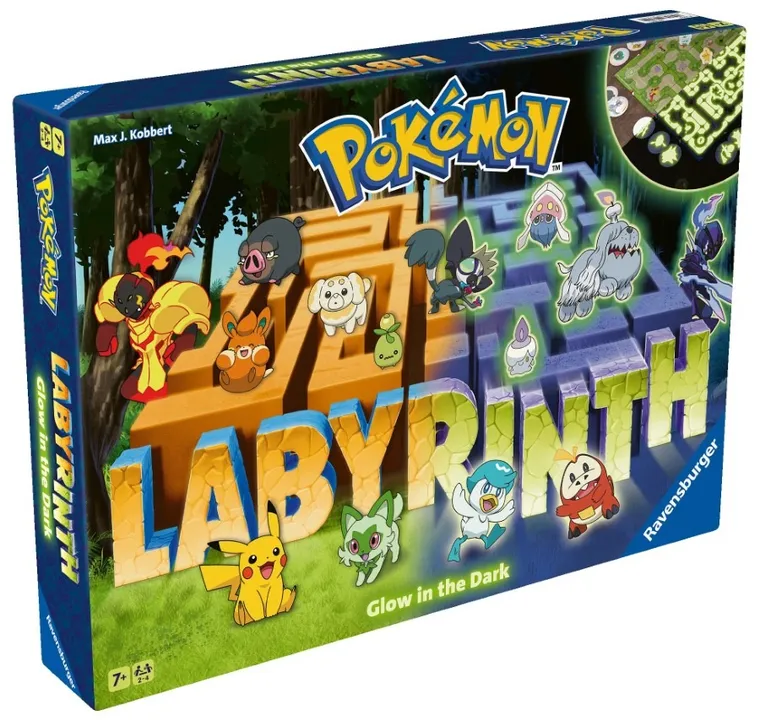 Ravensburger, Pokemon, Labyrinth, gra familijna, świecąca w ciemności