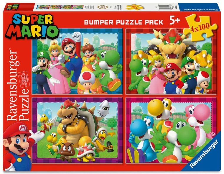 Ravensburger, Super Mario, puzzle, 4-100 elementów