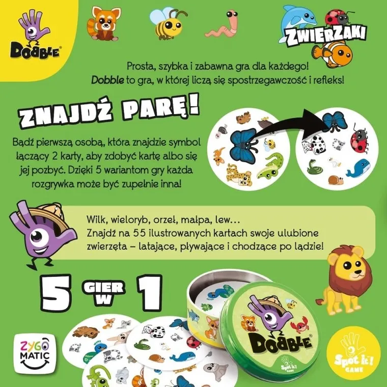 Rebel, Dobble, Zwierzaki, gra familijna