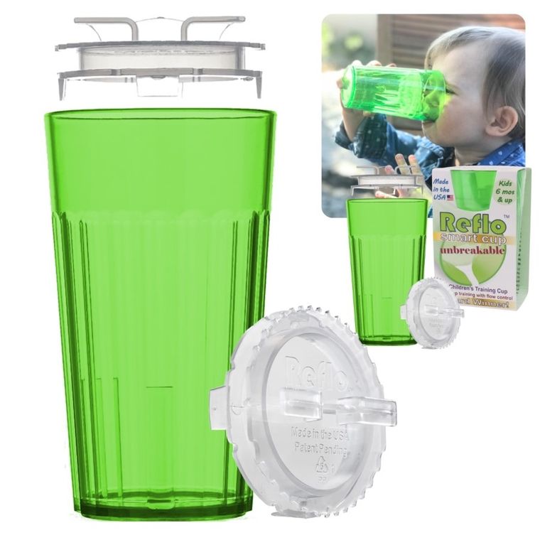 Reflo, kubek do nauki picia, zielony, 280 ml