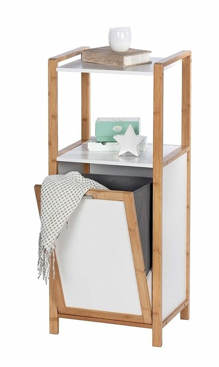 Regał z półką i koszem na pranie, Finja