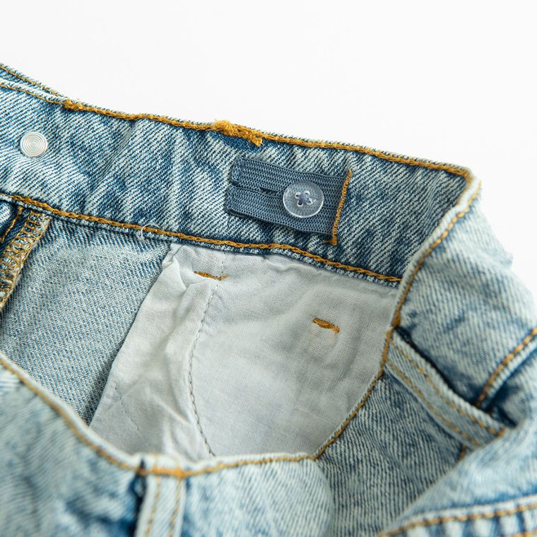 Regulowane jasnoniebieskie jeansy z przetarciami wide leg cargo Cool Club