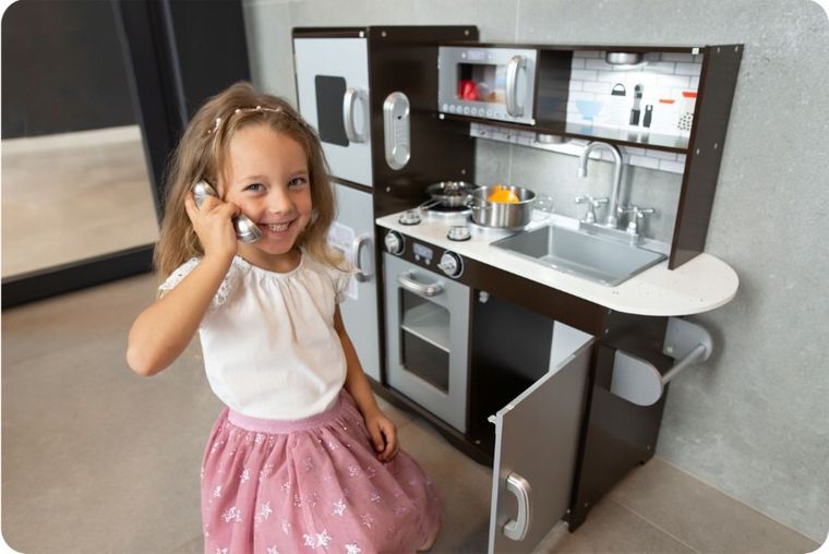 Ricokids, drewniana kuchnia do zabawy, 92-30-82,5 cm