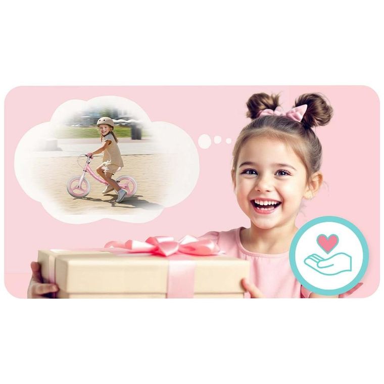 Ricokids, Fun Adventure, rowerek biegowy, biało-różowy