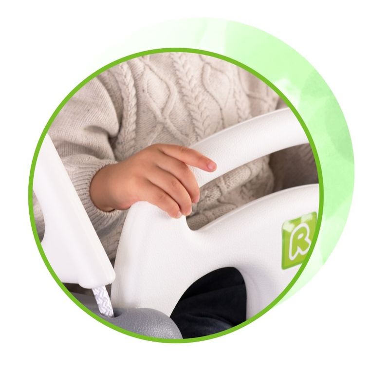 Ricokids, huśtawka kubełkowa, 3w1, szaro-biała