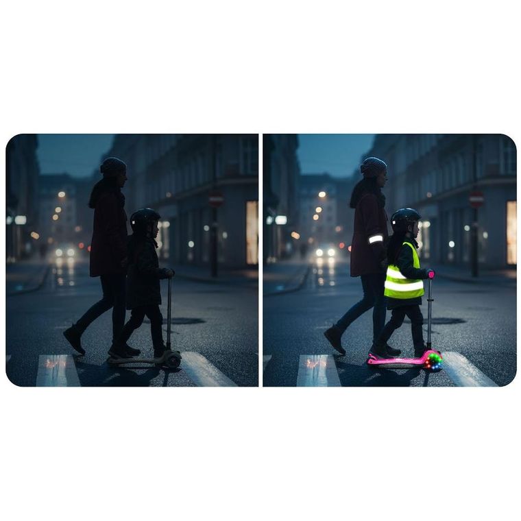 Ricokids, Jelly, hulajnoga 3-kołowa, balansowa, świecąca w ciemności, różowa