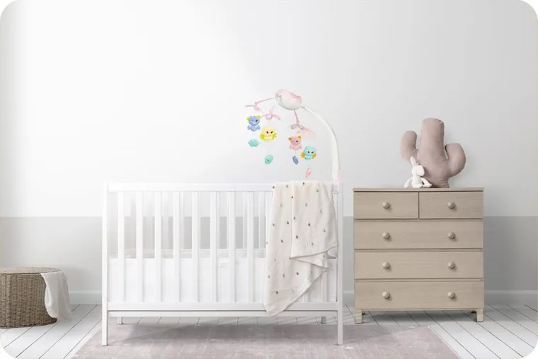 Ricokids, karuzela do łóżeczka, z projektorem na pilota, różowa