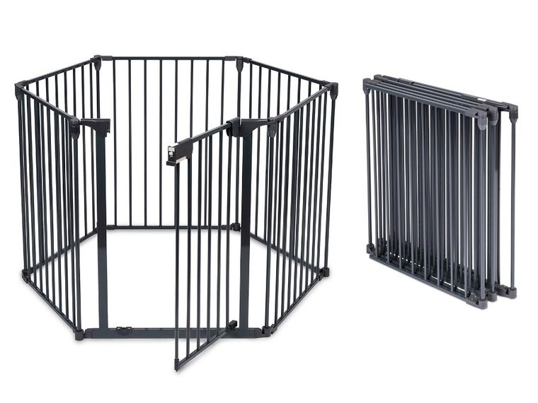 Ricokids, kojec dla dzieci, metalowy, 6-paneli, czarny